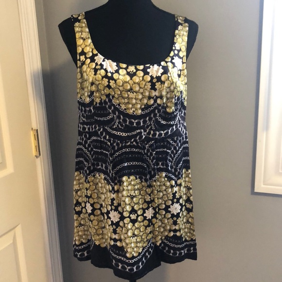 CAbi Tops - CAbi Pearls & Chains sleeveless silk top